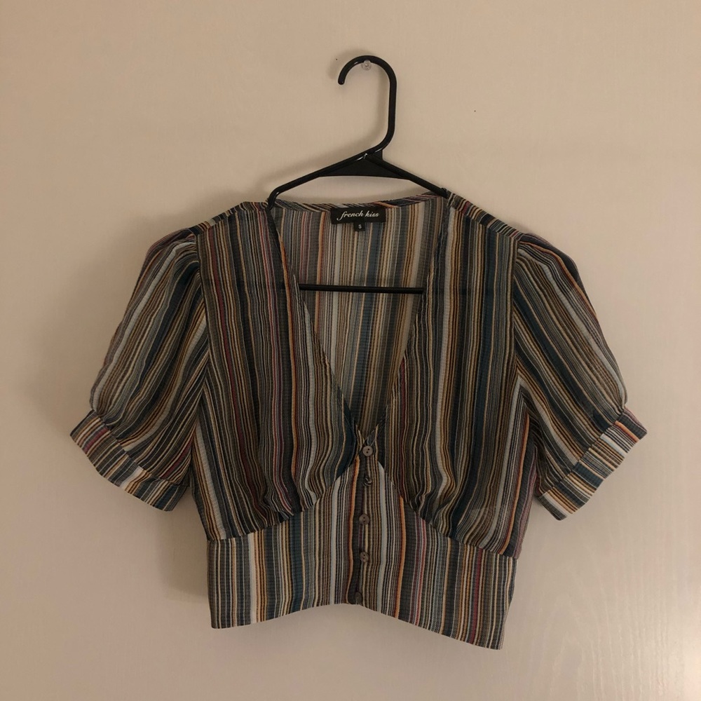 Multi Colored Sheer Crop Top